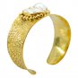 Riyo   Gemstone  18kt Gold Plated Pre Formed Bangle W 1in Gpbmul-52029