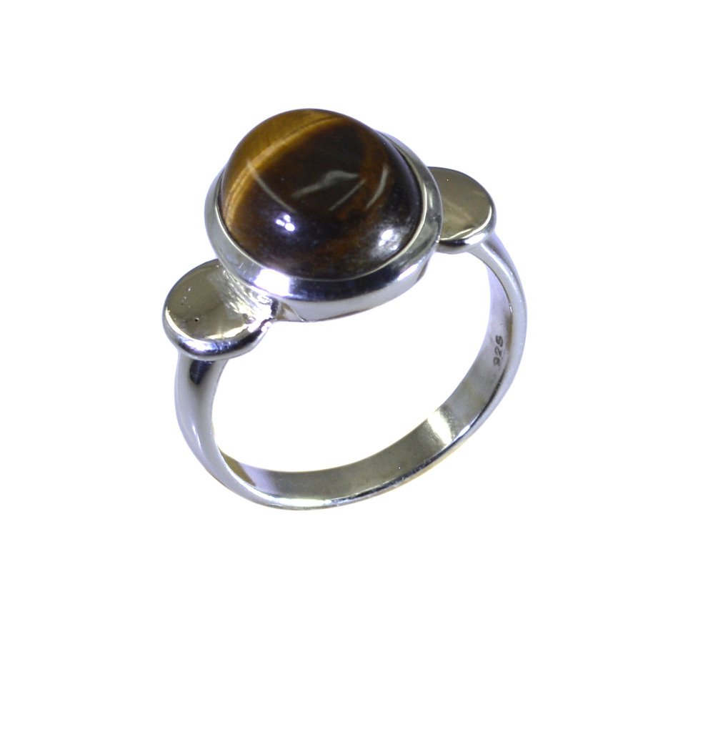 Riyo Brown Tiger Eye 925 Solid Sterling Silver Chic Ring Srtey70-80016