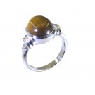Riyo Brown Tiger Eye 925 Solid Sterling Silver Burnished Ring Srtey65-80018