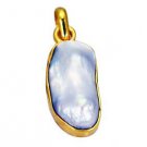 Riyogems Shell Pearl 18.Kt Gold Plating Ethnic Pendant L 1.5in Gppshe-72021
