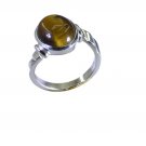 Riyo Brown Tiger Eye 925 Solid Sterling Silver Ring Srtey70-80009