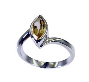 Riyo Golden Citrine 925 Solid Sterling Silver  Faceted Ring Srcit80-14095