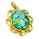Riyogems Turquoise 18k Gold Plated Chandelier Pendants L 2.1in Gpptur-82097