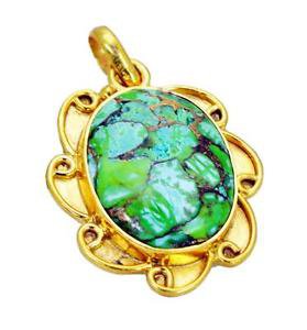 Riyogems Turquoise 18k Gold Plated Chandelier Pendants L 2.1in Gpptur-82097