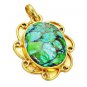 Riyogems Turquoise 18k Gold Plated Chandelier Pendants L 2.1in Gpptur-82097