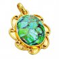 Riyogems Turquoise 18k Gold Plated Chandelier Pendants L 2.1in Gpptur-82097