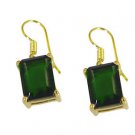 Riyogems Green Emerald Cz Copper 18kt Gold Plated Toe Earring L 1.25in Gpeemcz-9