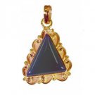 Riyogems Green Onyx 18k Y Gold Plate Dome Pendant L 1.2in Gppgon-30028