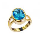 Riyo Blue Topaz Cz 18k Y Gold Plate Promise Ring Sz 7 Gprbtcz7-92012