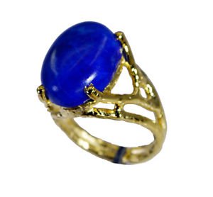 Riyo Lapis Lazuli 18k Y Gold Plating Rosary Ring Jewelry Sz 7 Gprlla7-44073