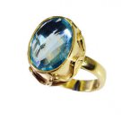 Riyo Blue Topaz Cz 18kt Y Gold Plating Mothers Ring Sz 7.5 Gprbtcz7.5-92065