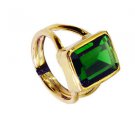 Emerald Cz Base Matel Signet Ring Jewelry