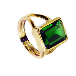 Emerald Cz Base Matel Signet Ring Jewelry
