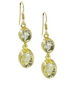 Riyo Multi Gold Plated Rutiile Quartz Earring pretty-pretty handmade jewelry des