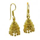 Riyogems A Plain Copper 18kt Gold Plated Multi Faceted Earring L 1.25in Gpejhu-1