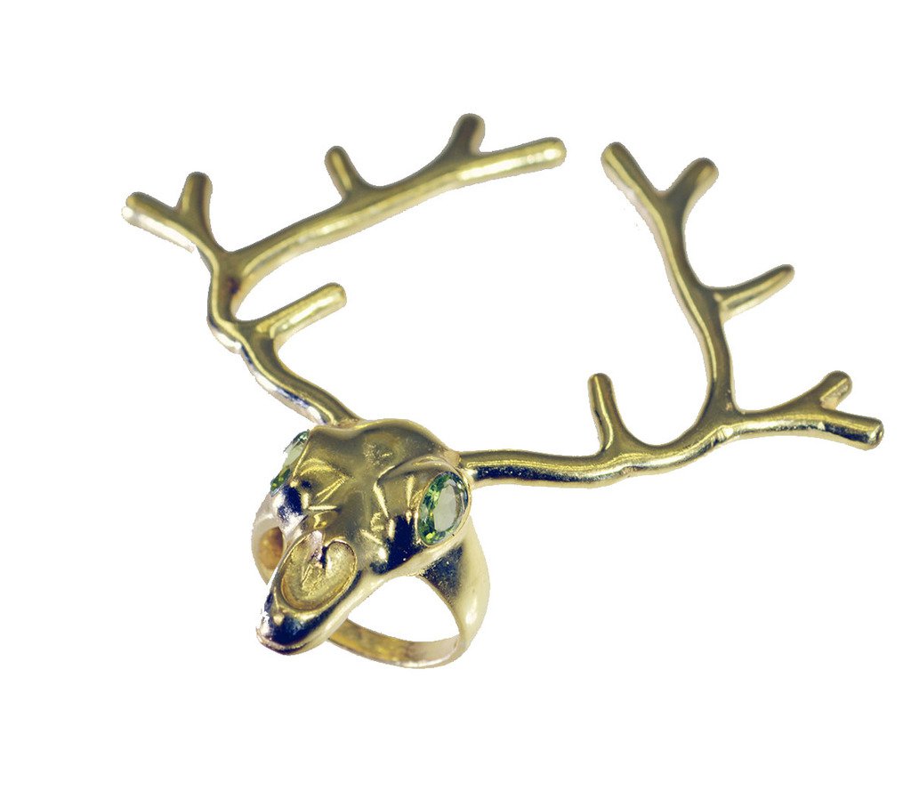 Riyo   Gemstone  18kt Gold Plated Deer Ring Gprdeer60-180004