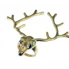 Riyo   Gemstone  18kt Gold Plated Deer Ring Gprdeer60-180004