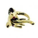 Riyo Garnet Gold Plate  Class Ring Sz 7 Gprgar7-26061
