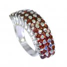 Riyo Garnet 92.5 Solid Silver Wedding Bands Jewelry Sz 7.5 Srgar7.5-26089