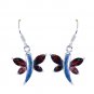 Riyo Red Garnet 925 Solid Sterling Silver Two Tone Earring L 1.5in Segar-26132