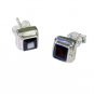 Riyo Red Garnet 925 Solid Sterling Silver Beaded Earring L 0.3in Segar-26154