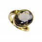 Riyo Smoky Quartz Fine Gold Plated Class Ring Sz 7 Gprsqu7-76076