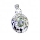 Riyo Green Amethyst Cool Silver Jewellery Cocktail Pendant L 1.2in Spgam-28026