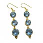 Riyogems A Blue Topaz Cz Copper 18kt Gold Plated Whimsical Earring L 2.5in Gpebt