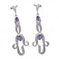 Riyo Purple Amethyst 925 Solid Sterling Silver Feminine Earring L 2.5in Seame-21