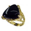 Riyo Black Onyx 18 Ct Ygold Plated Gimmal Ring Sz 6.5 Gprbon6.5-6077