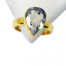 Riyo Green Amethyst 18c Y Gold Plated Cocktail Ring Sz 8 Gprgam8-28054