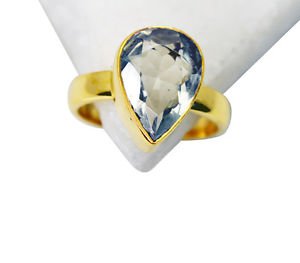 Riyo Green Amethyst 18c Y Gold Plated Cocktail Ring Sz 8 Gprgam8-28054