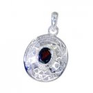 Riyo Garnet Handmade Contemporary Woven Pendant L 1.2in Spgar-26057
