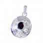Riyo Garnet Handmade Contemporary Woven Pendant L 1.2in Spgar-26057