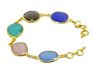 Riyo   Gemstone  18kt Gold Plated Stunning Bracelet W 7.5in Gpbramul-53010
