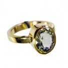 Green Amethyst 18.Kt Gold Platings Sports Ring