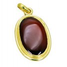 Riyogems Red Onyx 18c Gold Polish Simple Pendant L 1.5in Gppron-66028