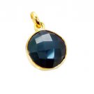 Riyogems Green Onyx 18k Gold Plating Hoop Pendant L 1.2in Gppgon-30013
