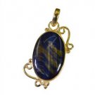 Riyogems Tiger Eye 18kt Gold Plating Ribbon Pendant L 1.5in Gpptey-80013