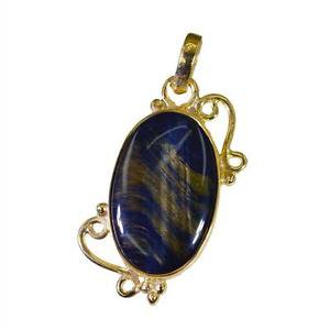 Riyogems Tiger Eye 18kt Gold Plating Ribbon Pendant L 1.5in Gpptey-80013