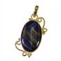 Riyogems Tiger Eye 18kt Gold Plating Ribbon Pendant L 1.5in Gpptey-80013