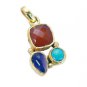 Riyogems Multi Turquoise 18c Gold Plated Chevron Pendants L 1.5in Gppmul-52006