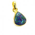 Riyogems Turquoise 18kt Y Gold Plating Band Pendant L 2.1in Gpptur-82052