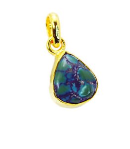 Riyogems Turquoise 18kt Y Gold Plating Band Pendant L 2.1in Gpptur-82052
