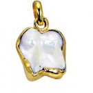 Riyogems Shell Pearl 18kt Gold Plated Dome Pendant L 1.5in Gppshe-72012
