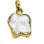 Riyogems Shell Pearl 18kt Gold Plated Dome Pendant L 1.5in Gppshe-72012