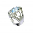 Riyo Blue Topaz Silver City Jewelry Braided Silver Ring Sz 7 Srbto7-10105
