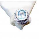 Riyo Blue Topaz Modern Silver Jewellery Purity Ring Jewelry Sz 7 Srbto7-10049