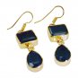 Riyogems Green Onyx Jewellery Gold Plated Antique Earrings L 1.5in Gpegon-30001