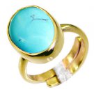 Riyo Turquoise 18c Gold Polish Wedding Bands Sz 7 Gprtur7-82055